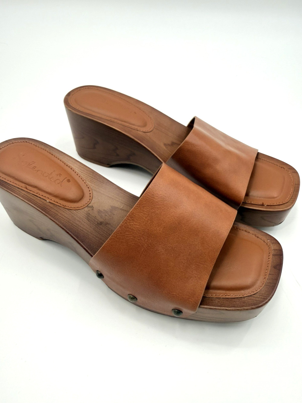 Splendid Women's Brexlee Square Toe Block Heel Platform Slide Sandals 10